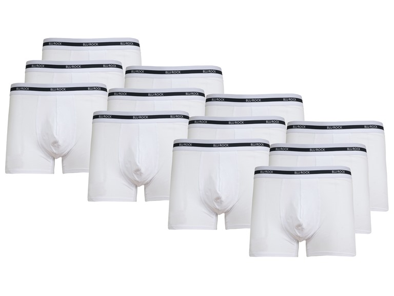BLU ROCK WC-----J/MBB-565 / WH-WH-WH-WH / S Small Mens Cotton Flex Stretch Boxer Briefs White x12