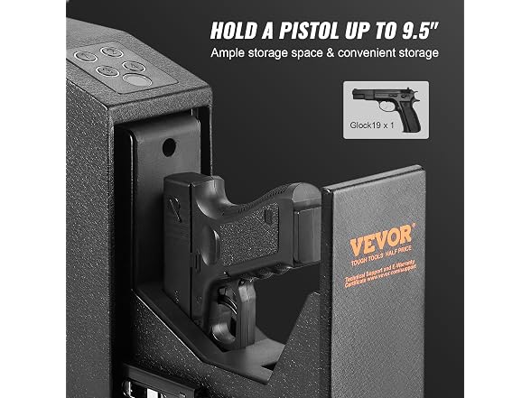Mounted Gun Safe for Pistols, Biometric Gun Safe