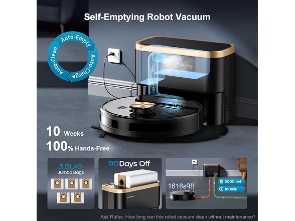 MAMNV Robot Vacuum For Pet Hair