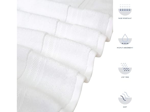 Bloom 4 Pack Towels Zero Twist Cotton