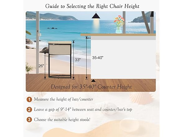 Mearounliving 26" H Counter Height Bar Stools Set of 3, Modern Barrel Counter Stools with Backrest and Arms, Linen Fabric Upholstered Accent Barstools for Kitchen Island, Black Metal Frame/Sand Linen (Open Box)