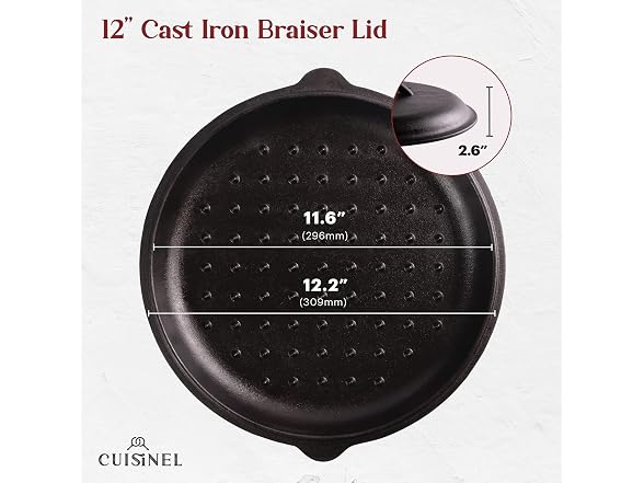 Cuisinel Cast Iron Lid - Fits 12"