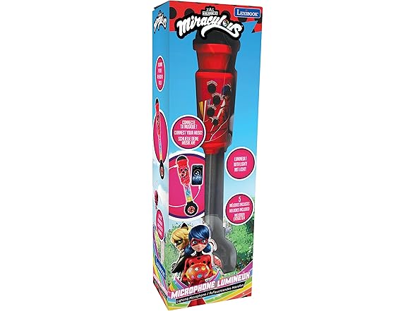 LEXiBOOK Miraculous, Lighting Microphone for Children
