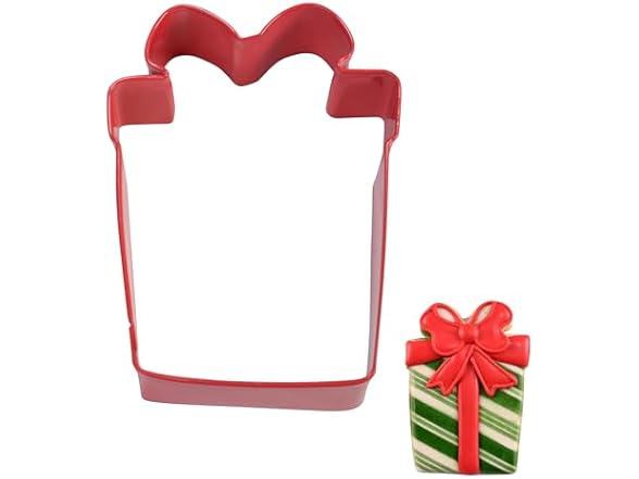 R&M Christmas Gift 3.5" Cookie Cutter, Red
