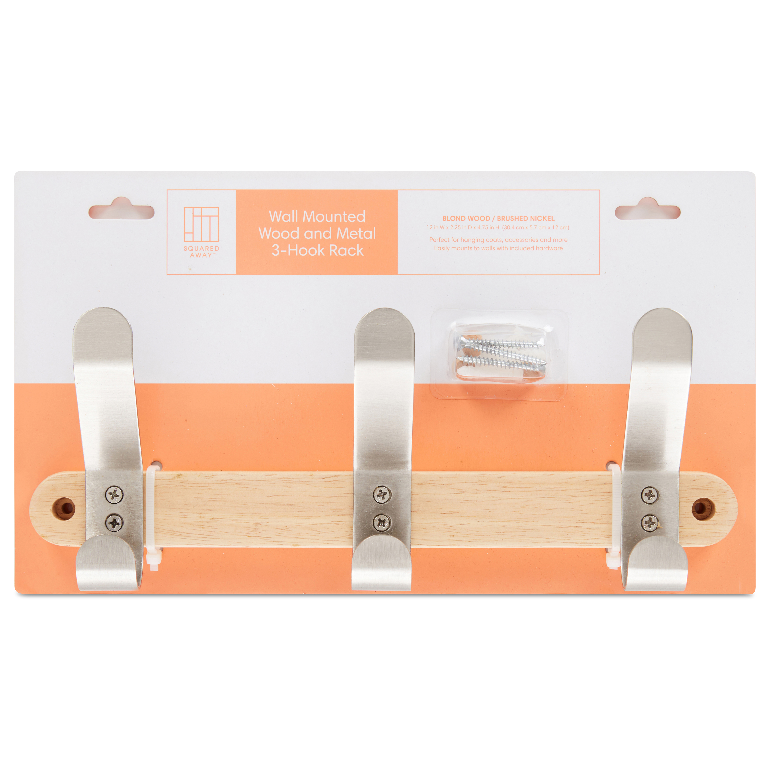 Wall Mounted Wood & Metal Hook Coat Rack - Gallery 15