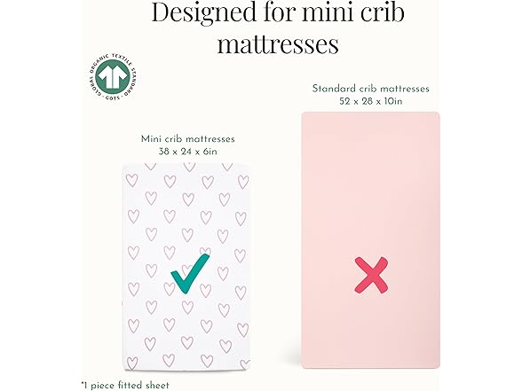Evolur Baby Pink Heart Crib Bedding Set