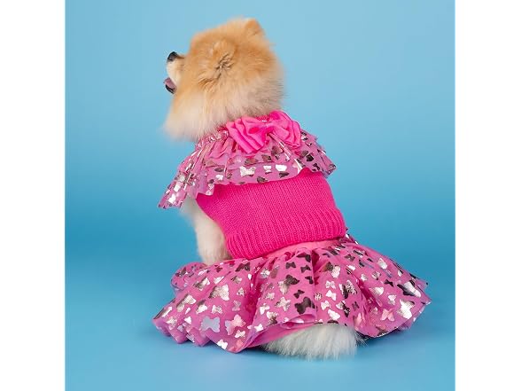 Doggy Parton Ruffle Sweater Skirt Set for Dogs - X-Small