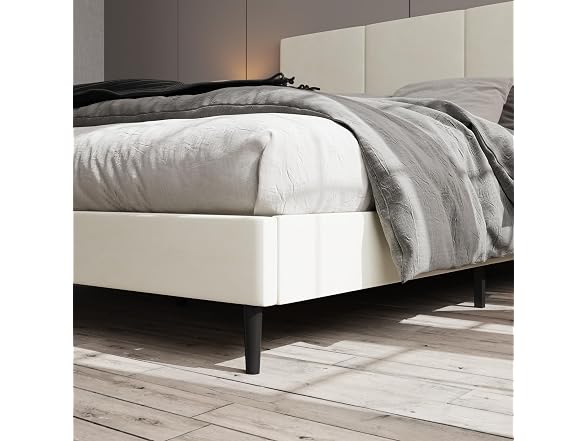 Queen Bed Frame, Upholstered Headboard