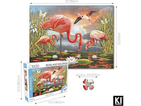 1000 Piece Puzzle for Adults ROSILAND Solomon Flamingos 