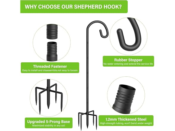Gientan Bird Shepherds Hooks for Outdoor