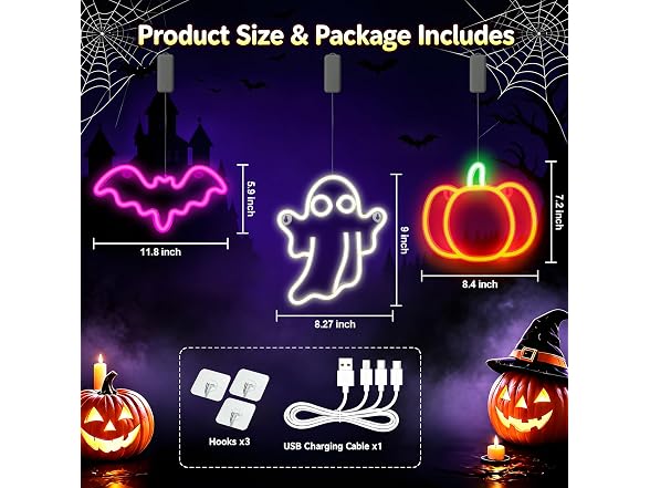 Brisum 3 Pack Halloween Window Lights