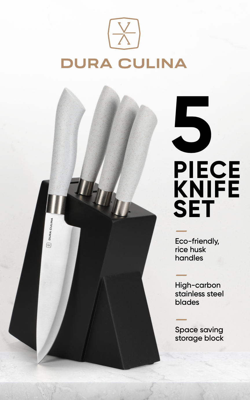 Eco-Friendly 5Pc Kitchen Knife Block Set - Gallery 6