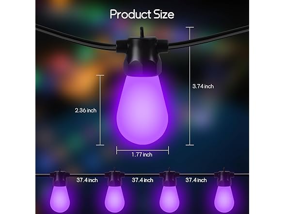 100ft Outdoor String Lights | RGBW | Remote