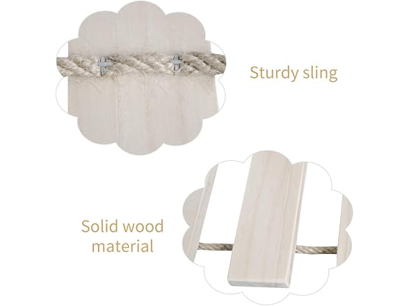 La La Pet Wood Cat Bridge Ladder Perch Hammoc