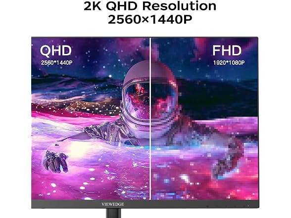 Viewedge 27 inch Monitor with QHD 2560 x 1440 IPS 75hz Computer Monitor (Open Box)