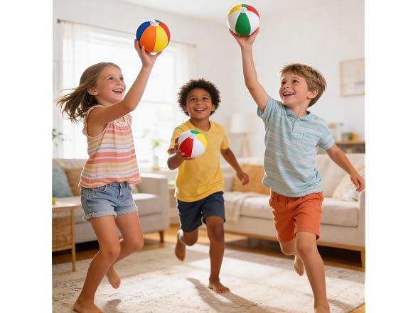 Foam Beach Balls, 2.5 Inch, Sold Deflated, Pack of 24