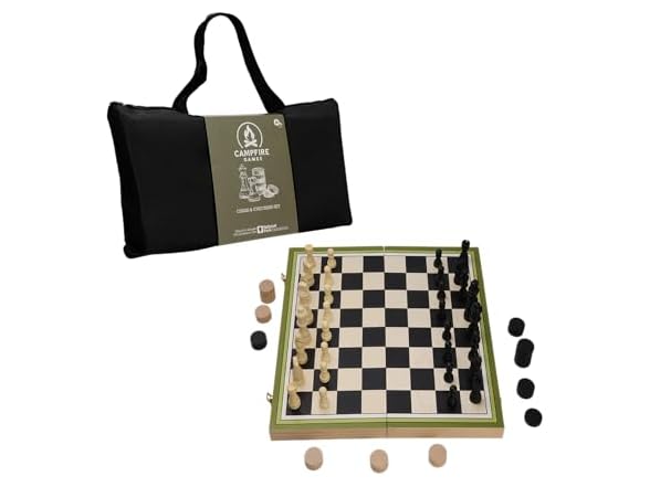Campfire Games 2-in-1 Chess & Checkers Set