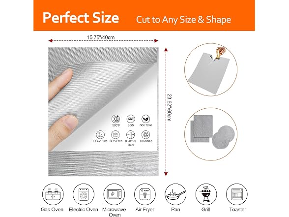 Demiwise 5 Pack Silver Oven Liners