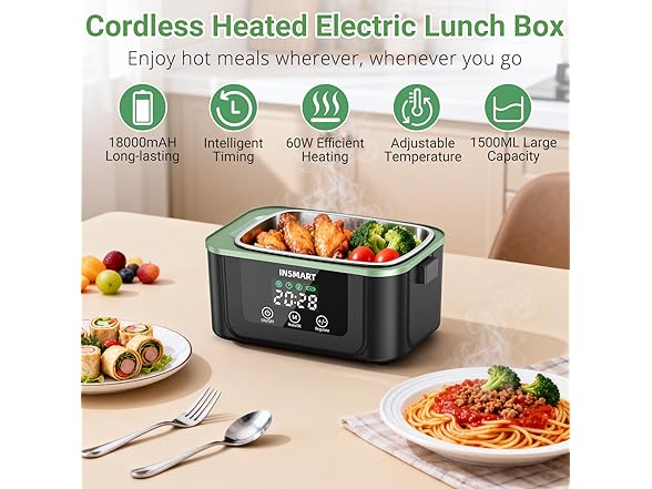 INSMART Cordless Electric Lunch Box
