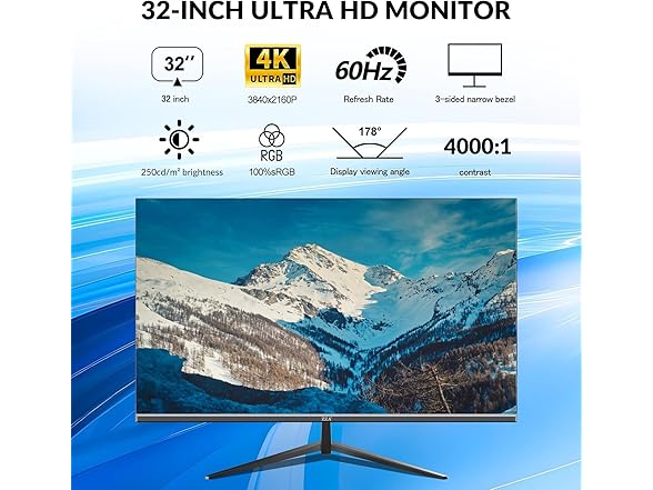 32 Inch 4K UHD Monitor 60hz