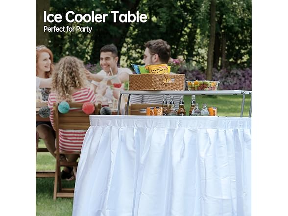 Winlice Outdoor Ice Cooler Folding Table, Portable Cooler Ta (Open Box)
