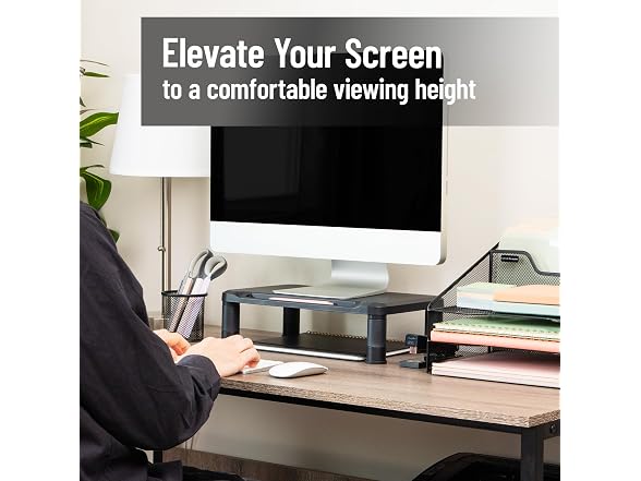 Mind Reader Monitor Stand Set of 2, Black