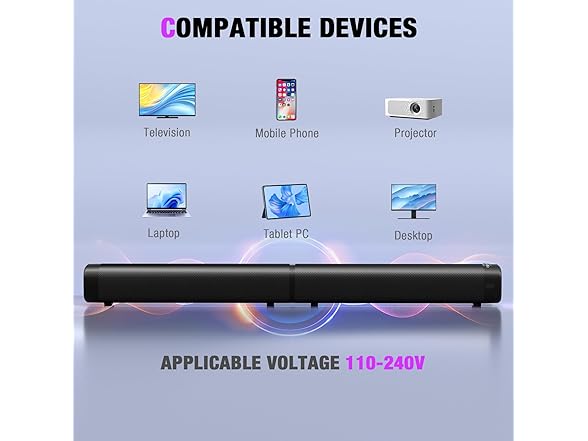 Bkmojit Detachable 2-in-1 RGB Sound Bar