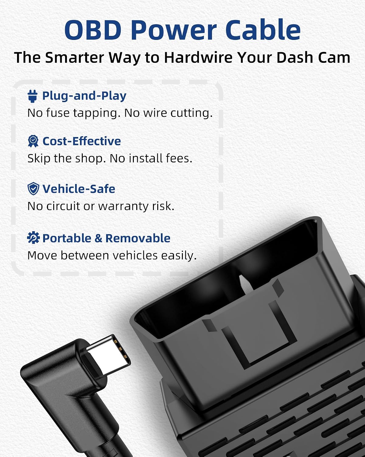 Dash Cam OBD Power Cable USB C - Gallery 11