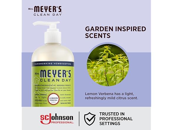 Mrs. MEYER'S CLEAN DAY Lemon Verbana Hand Soap 16 Fl Oz Pump Bottle
