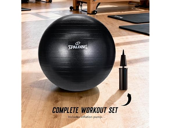 Spalding - Gym Ball with Pump (65 Cm), Black