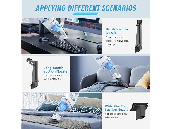 FUOAYOC FUOAYOC-H11-WHT/BLU FUOAYOC H11 Handheld Vacuum Co