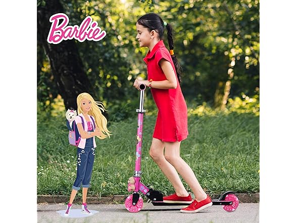 Barbie 2 Wheel Kick Scooter with Light Up WheelS