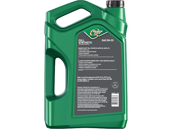 Quaker State 0W-20 Synthetic Oil 5 Quart
