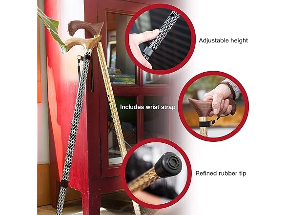 Brazos Adjustable Walking Cane Men and Women Made