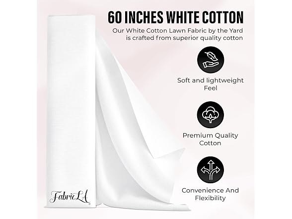 FabricLA Cotton Lawn Fabric 100% Cotton Lining