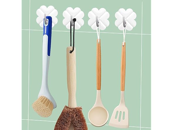 Self Adhesive Towel Hook 4pc White