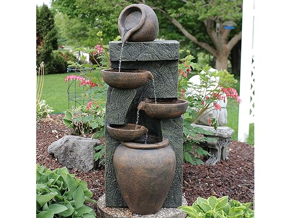 Sunnydaze 39-Inch Cascading Earthenware Fountain