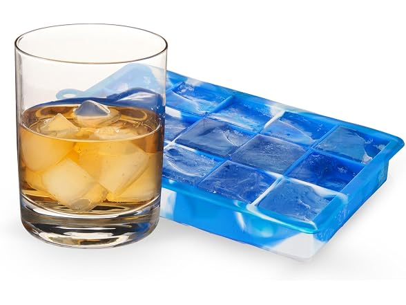 Host Ice Cube Tray with Lid Blue Marble