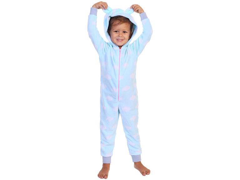 Angelina Kid's Fleece Novelty One-Piece Hooded Pajamas