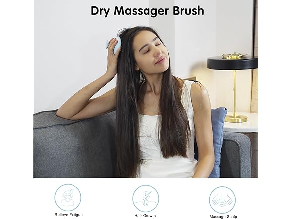 SHINLEA Silicone Scalp Massager Brush, Blue