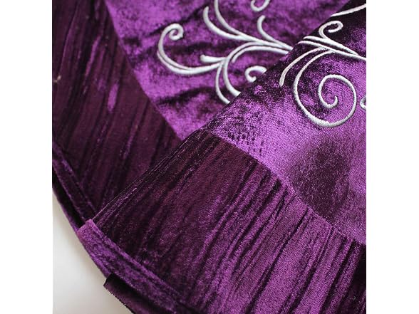 Purple Velvet Christmas Tree Skirt with