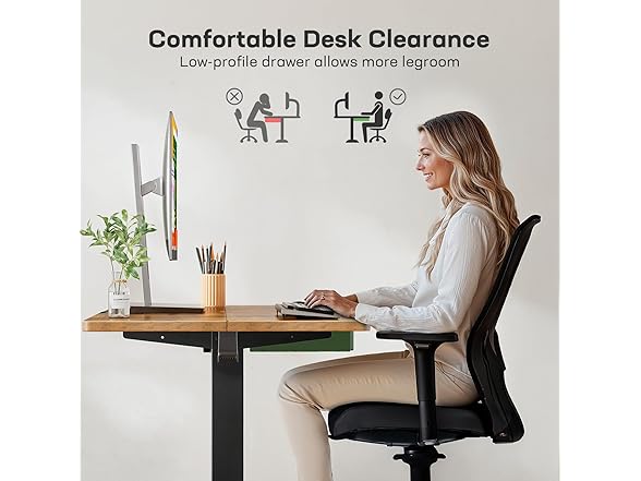 Marsail 48x24 Electric Standing Desk with Drawer