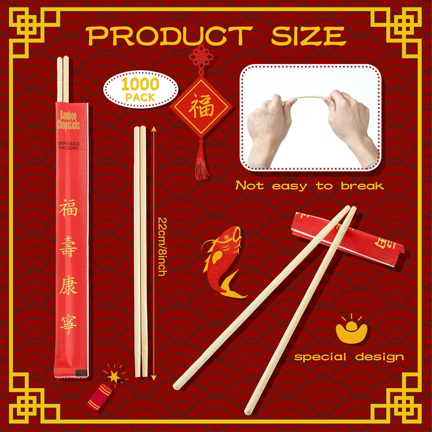 1000 Pairs Bamboo Chopsticks - Gallery 6