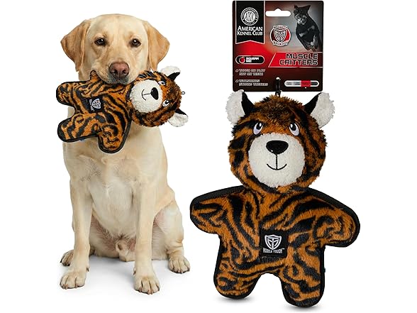 American Kennel Club Plush Dog Toy with Squeaker Tiger