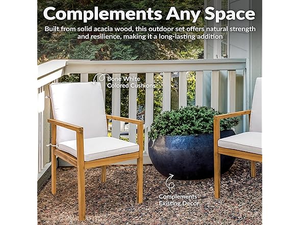 Sunnydaze Outdoor Dining Chairs Set of 2