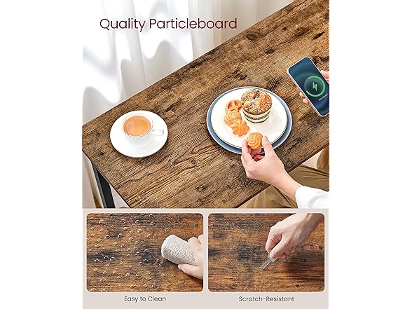 VASAGLE Narrow Long Sturdy Table w-Charging