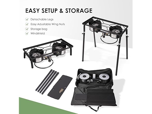 Red Mountain Valley Two Burner Outdoor Portable Gas Stove