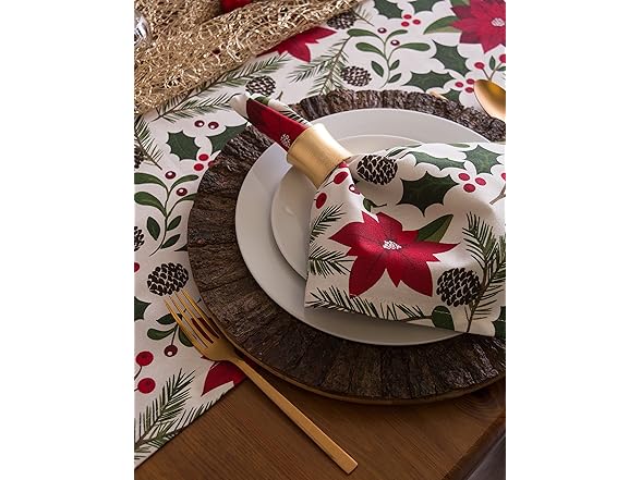DII Poinsettia Table Runner 14x72