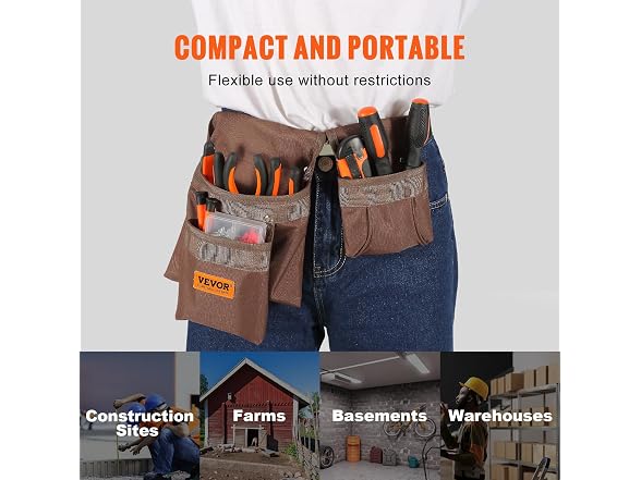 13 Pockets Tool Belt, Adjusts from 29 Inches
