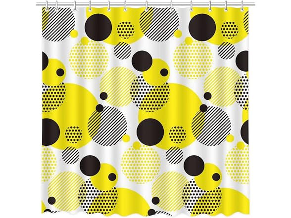 MEHOFOND Yellow Abstract Geometric Shower